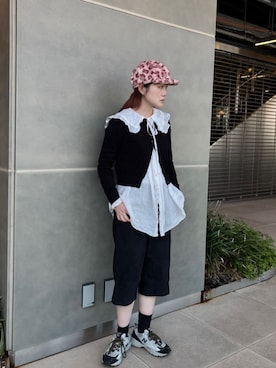 「アイテム（キャスケット）」を使った、ジーさんさん（レディース・161cm）の秋コーディネート