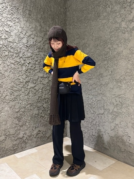 「ラガーシャツ」｜ジーさんさん（レディース・161cm）の秋コーディネート