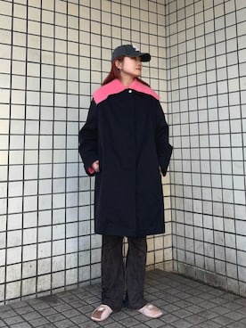 「タートルネック」｜「アイテム（キャップ）」を使った、ジーさんさん（レディース・161cm）の冬コーディネート