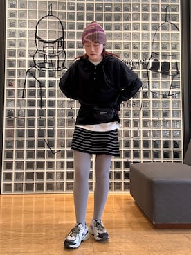 「arth（アース）のアイテム（帽子）」を使った、ジーさんさん（レディース・161cm）の冬コーディネート