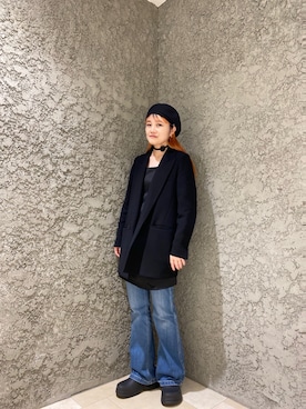 「キャミワンピ」｜「アイテム（ハンチング/ベレー帽）」を使った、ジーさんさん（レディース・161cm）の春コーディネート