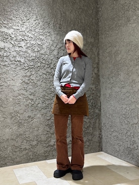 「アイテム（ハンチング/ベレー帽）」を使った、ジーさんさん（レディース・161cm）の冬コーディネート