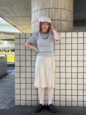 「アイテム（ハンチング/ベレー帽）」を使った、ジーさんさん（レディース・161cm）の秋コーディネート