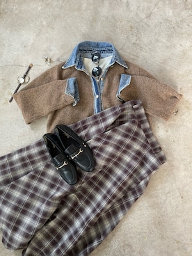 トレンド服のイタフラさん（骨格ウェーブ・レディース・157cm）の冬コーディネート