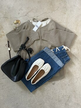 「ジーユーコーデ」｜「アイテム（その他）」を使った、トレンド服のイタフラさん（レディース・155cm）の夏コーディネート