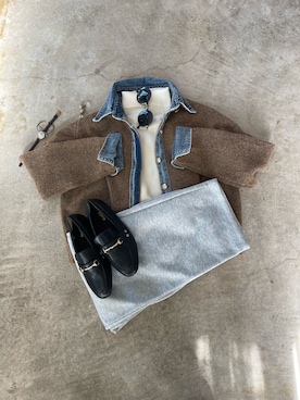 「アイテム（その他）」を使った、トレンド服のイタフラさん（レディース・157cm）の秋コーディネート