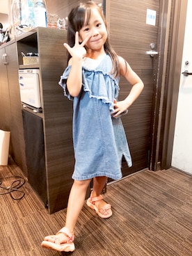 「アイテム（バレッタ/ヘアクリップ）」を使った、◡̈⃝︎A~nyan◡̈⃝︎さん（キッズ・120cm）の夏コーディネート