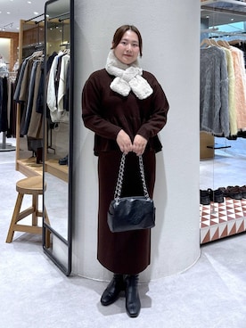 「アイテム（ネックウォーマー/スヌード）」を使った、かっさーさん（レディース・160cm）の秋コーディネート