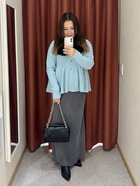 「アイテム（ネックウォーマー/スヌード）」を使った、かっさーさん（レディース・160cm）の冬コーディネート