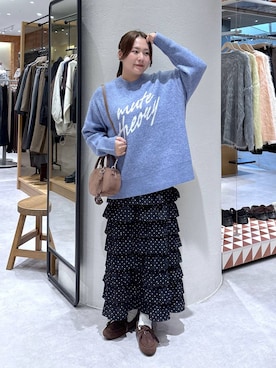 「アイテム（モカシン/デッキシューズ）」を使った、かっさーさん（レディース・160cm）の秋コーディネート