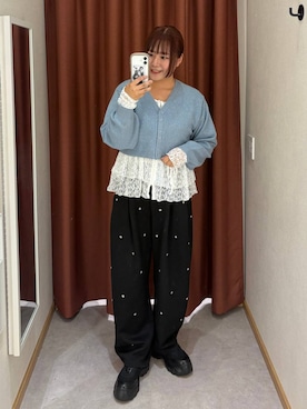 「LOWRYS FARM（ローリーズファーム）のコードマウンテンスニーカー　1054596（スニーカー、ブラック系）」を使った、かっさーさん（レディース・160cm）の秋コーディネート