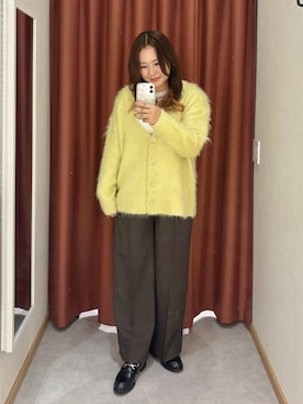 「LOWRYS FARM（ローリーズファーム）のシャギーロングＶカーディガン　595935（カーディガン/ボレロ）」を使った、かっさーさん（レディース・160cm）の秋コーディネート