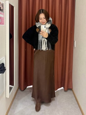 「アイテム（ストール/ショール）」を使った、かっさーさん（レディース・160cm・30代）の冬コーディネート