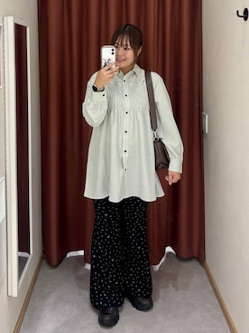 「LOWRYS FARM（ローリーズファーム）の【500mlペットボトル収納可】フラップショルダーＢＡＧ 1046881（ショルダーバッグ、ブラウン系）」を使った、かっさーさん（レディース・160cm）の秋コーディネート