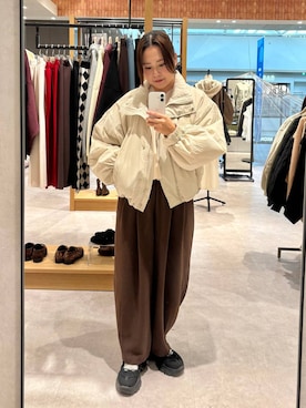 「LOWRYS FARM（ローリーズファーム）のモンスターショートコート　 128076（その他アウター）」を使った、かっさーさん（レディース・160cm）の秋コーディネート