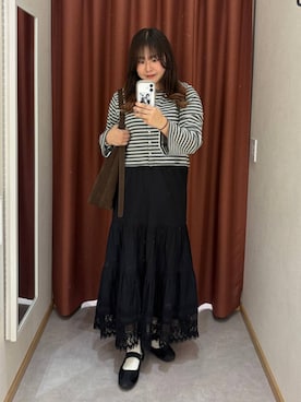 「LOWRYS FARM（ローリーズファーム）のヤワラカルイ２ＷＡＹショルダーＢＡＧ 115210（ショルダーバッグ、ブラウン系）」を使った、かっさーさん（レディース・160cm）の春コーディネート