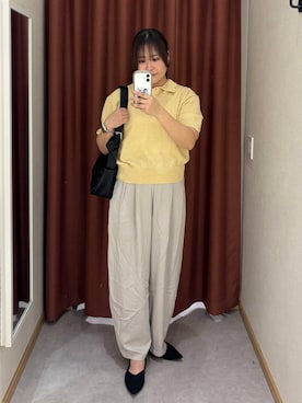 「LOWRYS FARM（ローリーズファーム）のニットパンプス 635642（パンプス、ブラック系）」を使った、かっさーさん（レディース・160cm）の春コーディネート