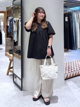 「LOWRYS FARM（ローリーズファーム）のＬＦＢＡＳＩＣＴＯＴＥ　323726（ショルダーバッグ、その他）」を使った、かっさーさん（レディース・160cm）の夏コーディネート