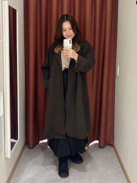 「アイテム（チェスターコート）」を使った、かっさーさん（レディース・160cm・30代）の冬コーディネート