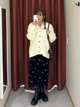 「LOWRYS FARM（ローリーズファーム）のアイテム（ハンドバッグ）」を使った、かっさーさん（レディース・160cm）の秋コーディネート