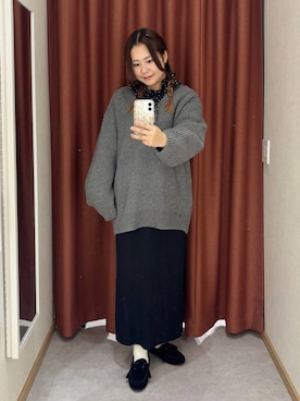 「アイテム（モカシン/デッキシューズ）」を使った、かっさーさん（レディース・160cm・30代）の冬コーディネート