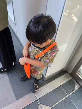 「アイテム（スウェットパンツ、ブラック系）」を使った、ふーさん（キッズ・100cm）の秋コーディネート