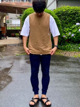 「ベージュコーデ」｜kei*さん（メンズ・179cm・40代）の夏コーディネート