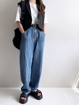 「アイテム（Tシャツ/カットソー）」を使った、Ayumiさん（レディース・158cm）の夏コーディネート