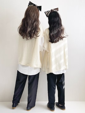 「アイテム（ヘアバンド）」を使った、Ayumiさん（レディース・158cm）の冬コーディネート