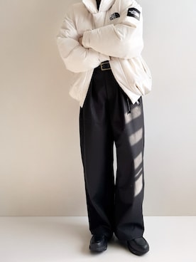 「アイテム（ローファー）」を使った、Ayumiさん（レディース・158cm）の冬コーディネート