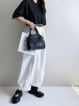 「アイテム（ハンドバッグ）」を使った、Ayumiさん（レディース・158cm）の夏コーディネート