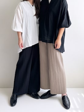 「reca（レカ）のスキッパーブラウス（シャツ/ブラウス）」を使った、Ayumiさん（レディース・158cm）の夏コーディネート