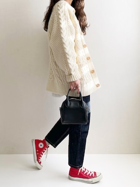 「アイテム（レッグウェア）」を使った、Ayumiさん（レディース・158cm）の冬コーディネート