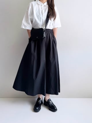 「n'OrLABEL（ノアールレーベル）の【機能素材】『イージーフレアスカート』（スカート）」を使った、Ayumiさん（レディース・158cm）の夏コーディネート