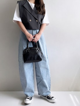 「アイテム（Tシャツ/カットソー）」を使った、Ayumiさん（レディース・158cm）の夏コーディネート