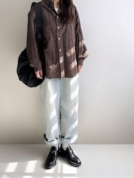 「アイテム（タンクトップ）」を使った、Ayumiさん（レディース・158cm）の秋コーディネート