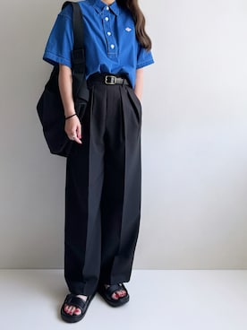 「アイテム（スラックス）」を使った、Ayumiさん（レディース・158cm）の夏コーディネート