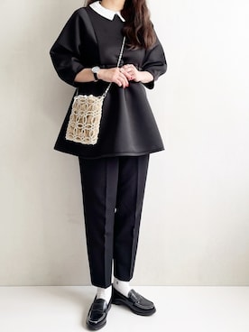 「reca（レカ）のアイテム（スラックス）」を使った、Ayumiさん（レディース・158cm）の春コーディネート