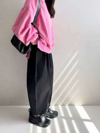 「wee9s（ウィークス）のOSUMITSUKI sweat / オスミツキスーパーオーバースウェット（スウェット）」を使った、Ayumiさん（レディース・158cm）の春コーディネート