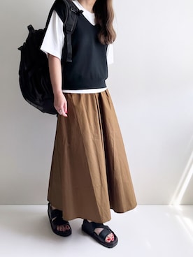 「アイテム（Tシャツ/カットソー）」を使った、Ayumiさん（レディース・158cm）の夏コーディネート