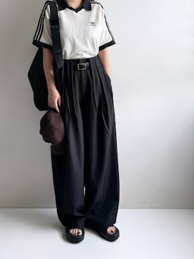「アイテム（スラックス）」を使った、Ayumiさん（レディース・158cm）の夏コーディネート