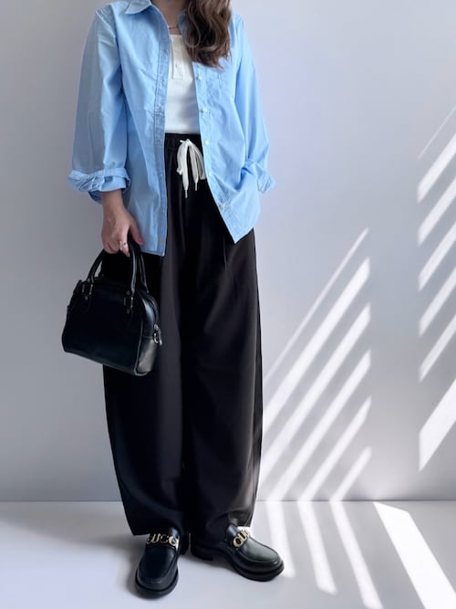 「THE CRAFT CREW PRODUCTS(ザクラフトクループロダクツ)の接触冷感 カップ付き ヘンリーネック リブタンクトップ / UVカット【THE CRAFT CREW PRODUCTS】(タンクトップ)」を使った、Ayumiさん(レディース・158cm)の夏コーディネート