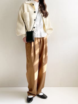 「アイテム（バレエシューズ）」を使った、Ayumiさん（レディース・158cm）の秋コーディネート