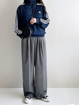 「アイテム（ジャージ）」を使った、Ayumiさん（レディース・158cm）の秋コーディネート