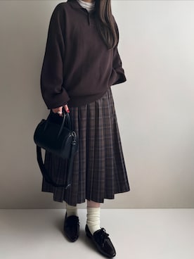 「アイテム（トップス）」を使った、Ayumiさん（レディース・158cm）の冬コーディネート