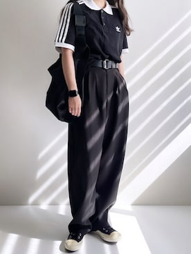 「MHL.（エムエイチエル）のアイテム」を使った、Ayumiさん（レディース・158cm）の夏コーディネート