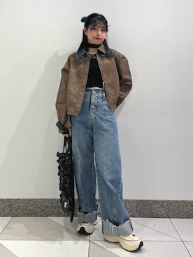 「jouetie（ジュエティ）のアイテム（ブルゾン）」を使った、KAGARIさん（レディース・153cm）の冬コーディネート