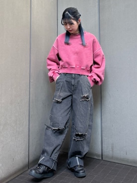 「アイテム（チョーカー）」を使った、KAGARIさん（レディース・153cm）の冬コーディネート