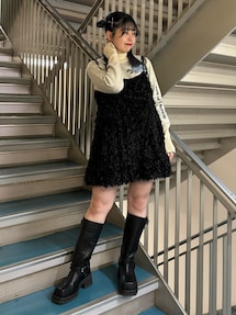 jouetie❤️ボリュームフェザーキャミワンピース セール】ボリュームフェザーキャミワンピース（ワンピース