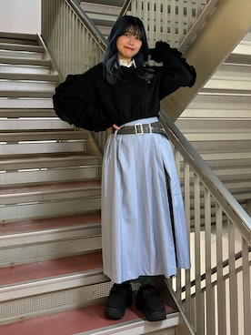 「アイテム（チョーカー）」を使った、KAGARIさん（レディース・153cm）の冬コーディネート